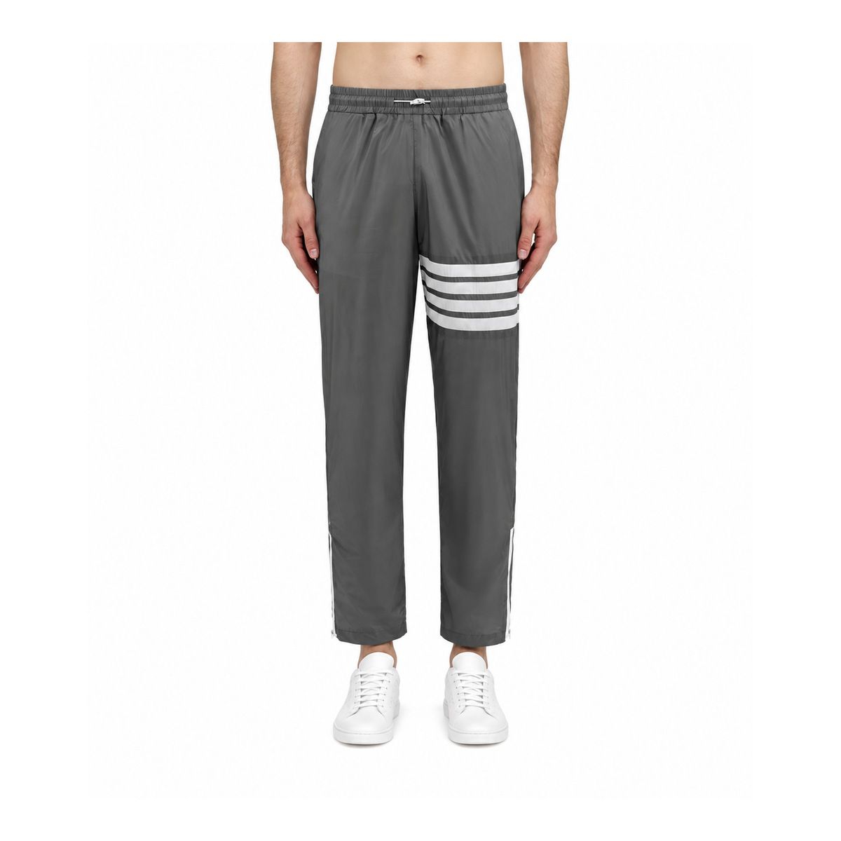 Thom Browne Style Side zip track pants with Signature Four-Bar Detail