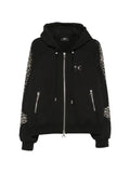 THUG CLUB stud-embellished zip-up hoodie