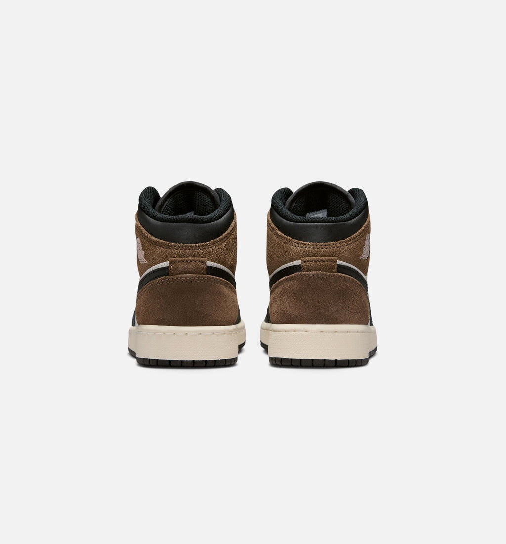 Air Jordan 1 Mid GS Sneakers | Black/Phantom/Palomino/University Red