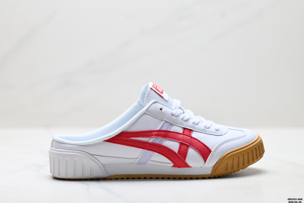 Onitsuka Tiger Retro Low Top White Red Gum Unisex Shoes Style 01