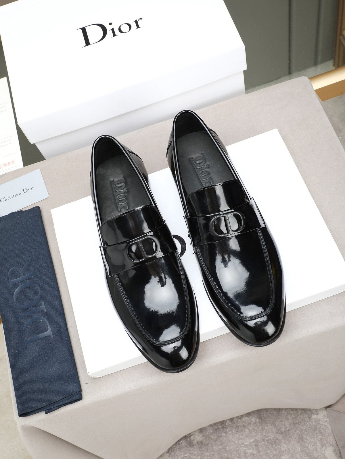 Dior Black Patent Leather Loafers