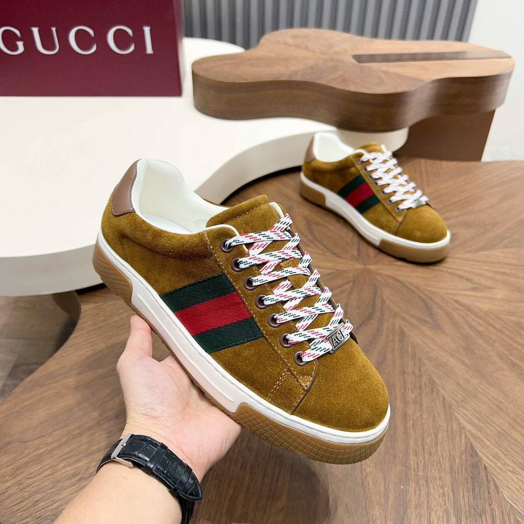 Gucci Red and Green Side Stripe Sneakers