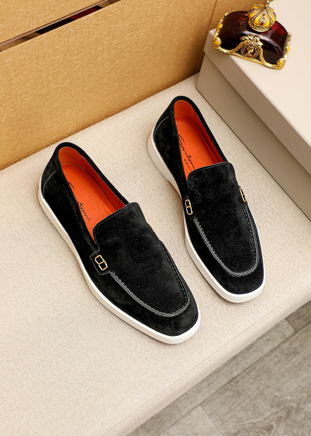 Santoni Men's Moc-Toe Slip-On Shoes