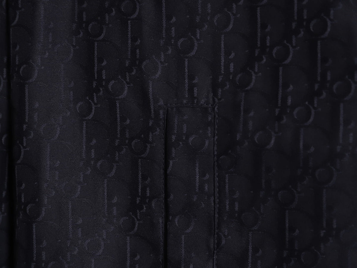 Dior CD Oblique Pattern Button-Front Jacket - Navy